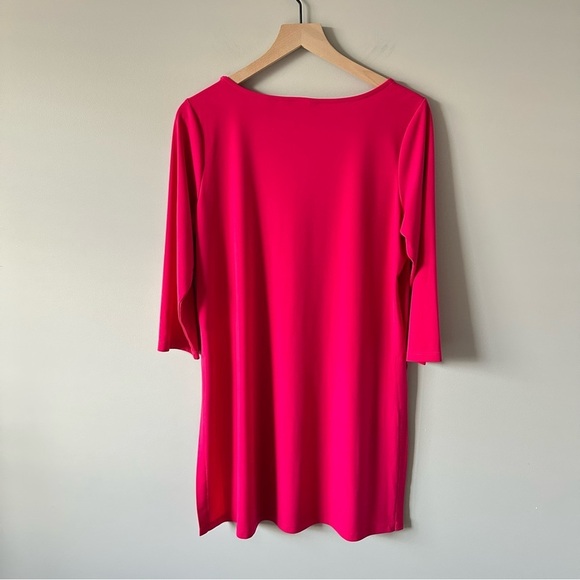 Susan Graver Everyday Women's Dress Tunic Deep Pink Liquid Knit 3/4 Sleeve M - Picture 8 of 10